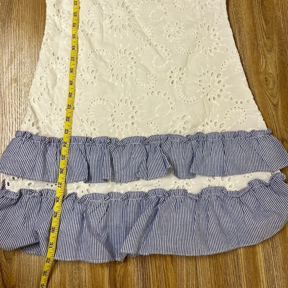 STELLAH White Eyelet Ruffle Cotton Farmhouse Cottage Dress - Size S - Picture 9 of 9